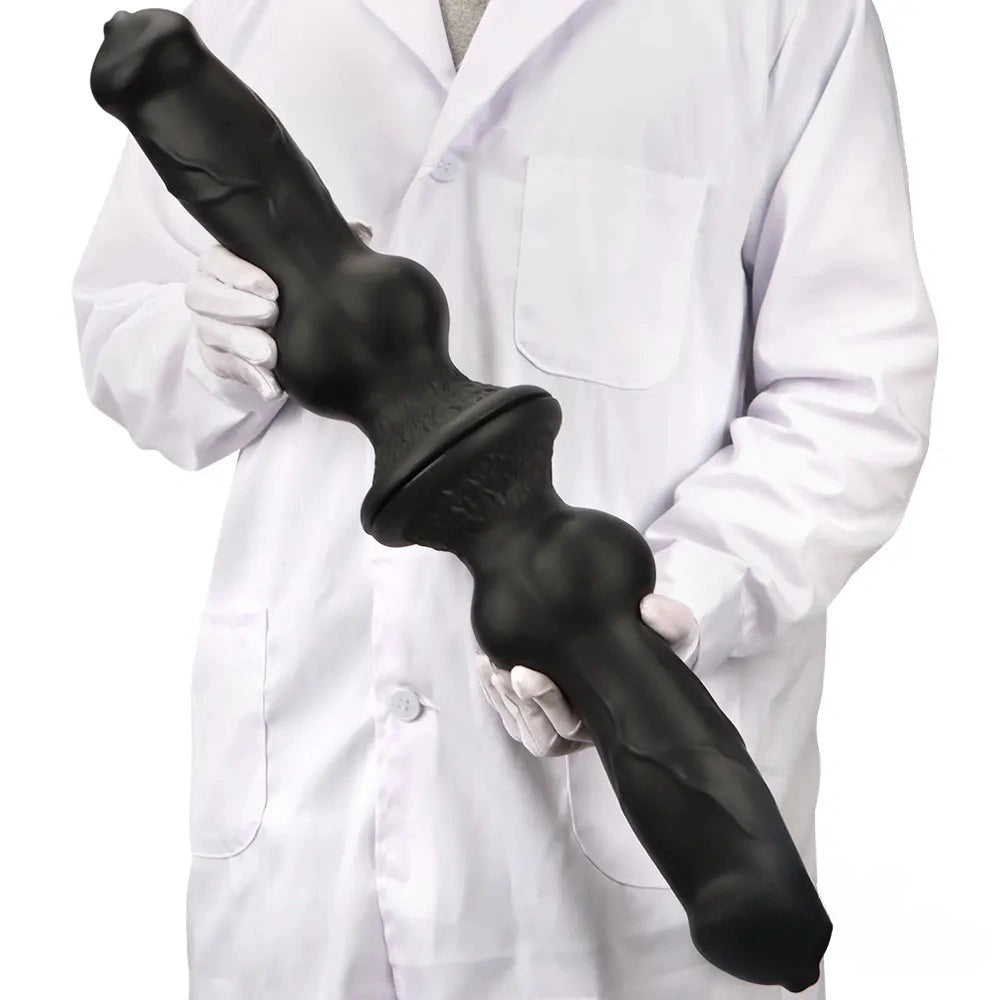 7.28in 7.48in 9.64in 10.62in 13in Big Black Silicone Dog Cock Dildo