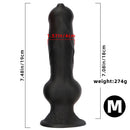 7.28in 7.48in 9.64in 10.62in 13in Big Black Silicone Dog Cock Dildo