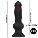 7.28in 7.48in 9.64in 10.62in 13in Big Black Silicone Dog Cock Dildo