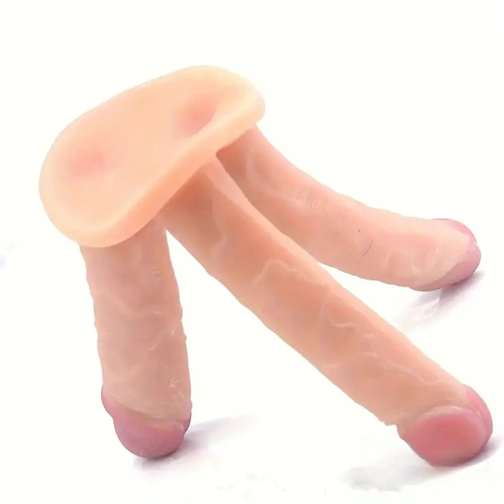 7.28in 7.56in 7.87in Real Feeling Triple Ended Dildo For Males Sex