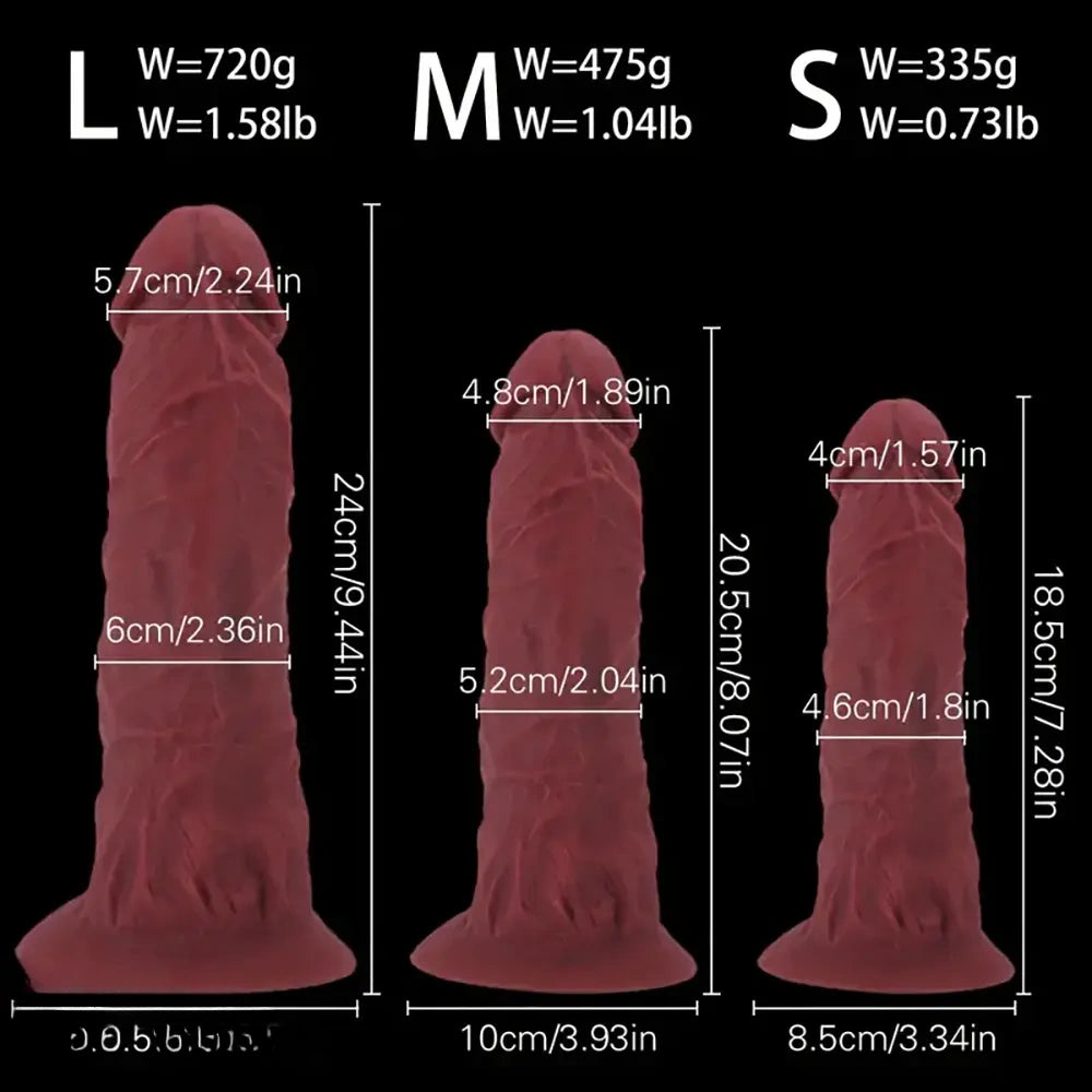 7.28in 8.07in 9.44in Big Thick Soft Silicone Dildo For Orgasm Sex Toy