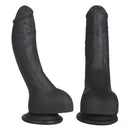 7.28in 8.27in 10.04in Soft Real Ebony Big Looking Silicone G Spot Dildo