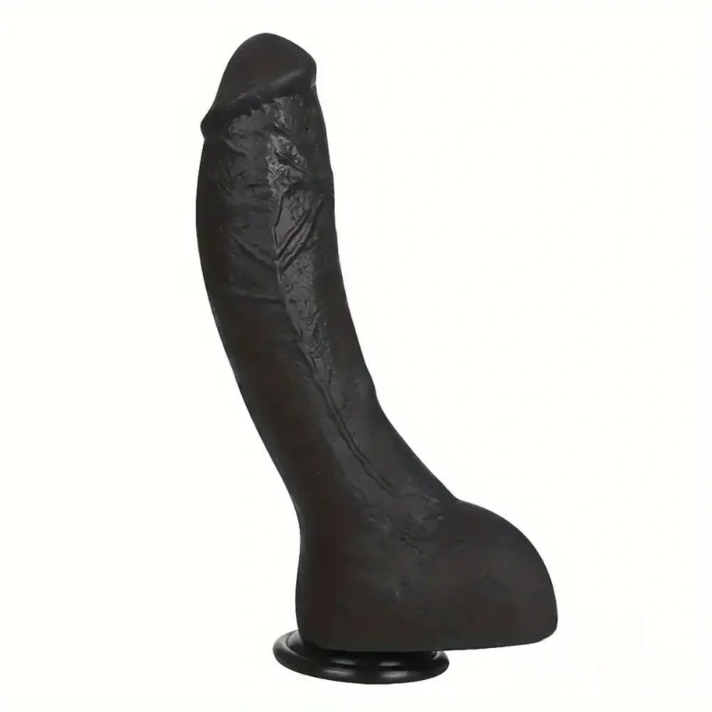 7.28in 8.27in 10.04in Soft Real Ebony Big Looking Silicone G Spot Dildo