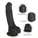 7.28in 8.27in 10.04in Soft Real Ebony Big Looking Silicone G Spot Dildo