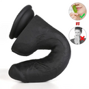 7.28in 8.27in 10.04in Soft Real Ebony Big Looking Silicone G Spot Dildo