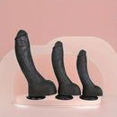 7.28in 8.27in 10.04in Soft Real Ebony Big Looking Silicone G Spot Dildo