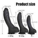 7.28in 8.27in 10.04in Soft Real Ebony Big Looking Silicone G Spot Dildo