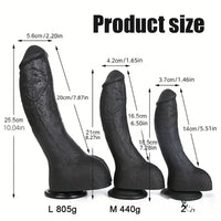 7.28in 8.27in 10.04in Soft Real Ebony Big Looking Silicone G Spot Dildo