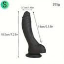 7.28in 8.27in 10.04in Soft Real Ebony Big Looking Silicone G Spot Dildo