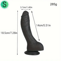 7.28in 8.27in 10.04in Soft Real Ebony Big Looking Silicone G Spot Dildo