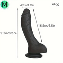 7.28in 8.27in 10.04in Soft Real Ebony Big Looking Silicone G Spot Dildo