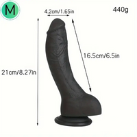 7.28in 8.27in 10.04in Soft Real Ebony Big Looking Silicone G Spot Dildo