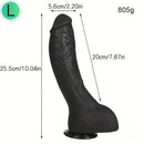7.28in 8.27in 10.04in Soft Real Ebony Big Looking Silicone G Spot Dildo