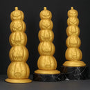 7.28in 8.66in 9.84in Golden Silicone Halloween Pumpkin Anal Alien Dildo