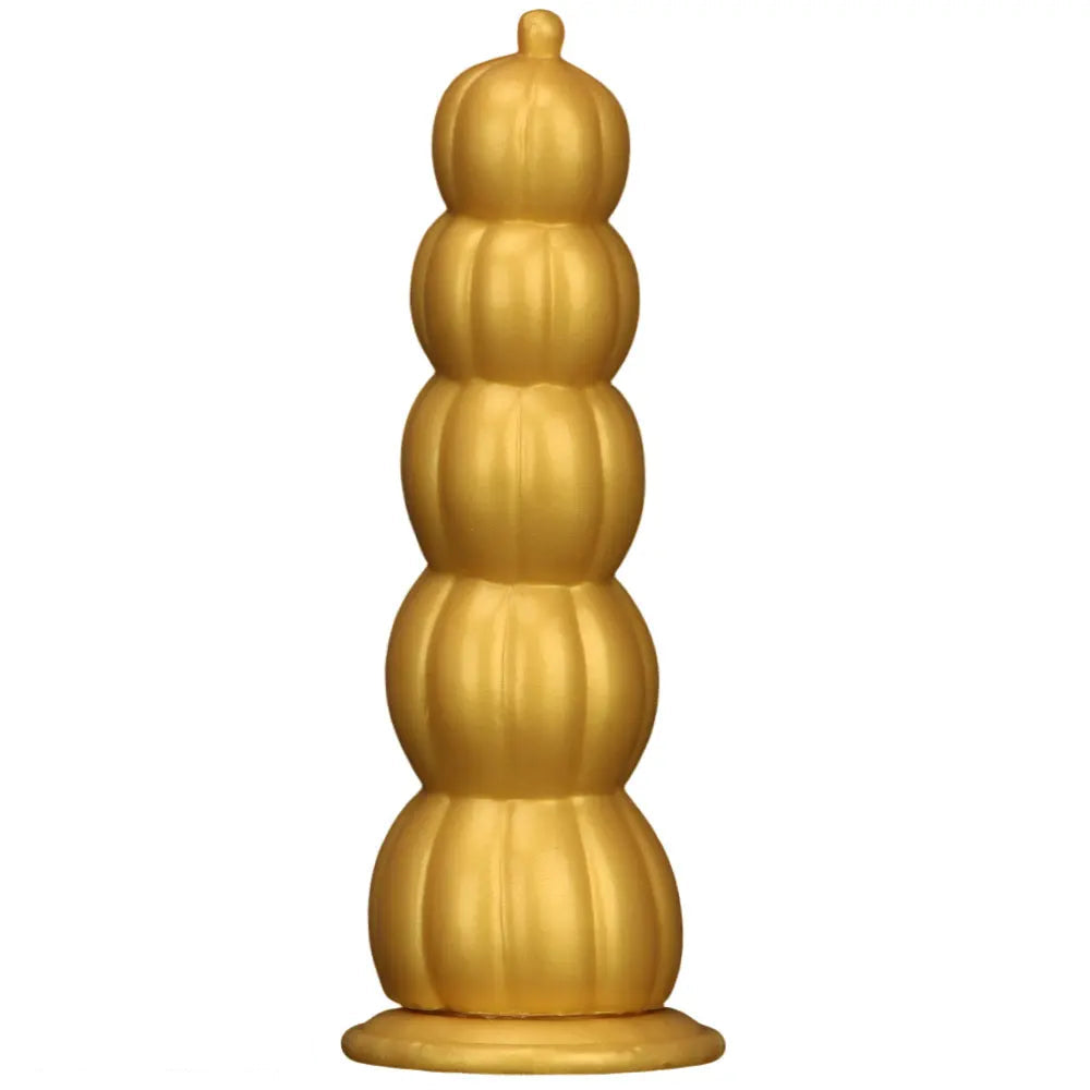 7.28in 8.66in 9.84in Golden Silicone Halloween Pumpkin Anal Alien Dildo
