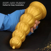 7.28in 8.66in 9.84in Golden Silicone Halloween Pumpkin Anal Alien Dildo