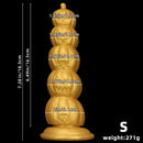 7.28in 8.66in 9.84in Golden Silicone Halloween Pumpkin Anal Alien Dildo
