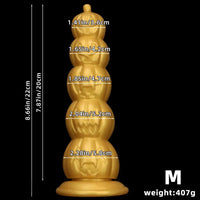 7.28in 8.66in 9.84in Golden Silicone Halloween Pumpkin Anal Alien Dildo