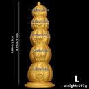 7.28in 8.66in 9.84in Golden Silicone Halloween Pumpkin Anal Alien Dildo