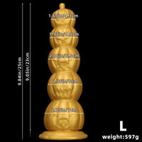 7.28in 8.66in 9.84in Golden Silicone Halloween Pumpkin Anal Alien Dildo