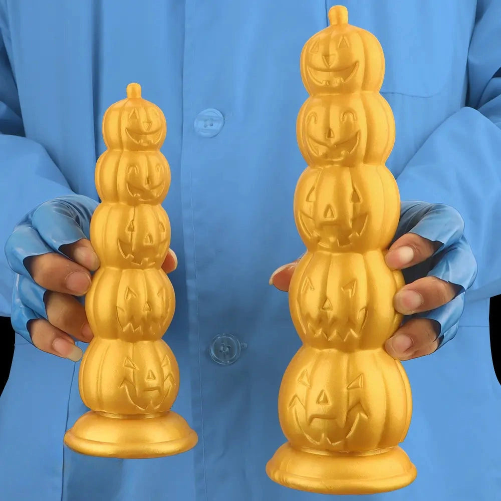 7.28in 8.66in 9.84in Golden Silicone Halloween Pumpkin Anal Alien Dildo