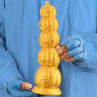 7.28in 8.66in 9.84in Golden Silicone Halloween Pumpkin Anal Alien Dildo
