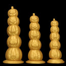 7.28in 8.66in 9.84in Golden Silicone Halloween Pumpkin Anal Alien Dildo