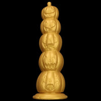 7.28in 8.66in 9.84in Golden Silicone Halloween Pumpkin Anal Alien Dildo