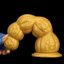 7.28in 8.66in 9.84in Golden Silicone Halloween Pumpkin Anal Alien Dildo