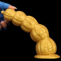 7.28in 8.66in 9.84in Golden Silicone Halloween Pumpkin Anal Alien Dildo