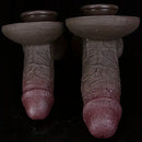 7.28in 8.85in Ebony Dildo Silicone Soft Dildo Female Adult Sex Toy
