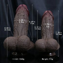 7.28in 8.85in Ebony Dildo Silicone Soft Dildo Female Adult Sex Toy