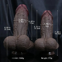 7.28in 8.85in Ebony Dildo Silicone Soft Dildo Female Adult Sex Toy