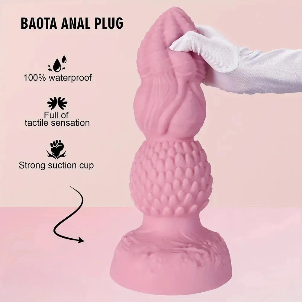 7.28in 9.05in 10.63in 11.81in 13.38in Fantasy Silicone Soft Anal Plug Dildo