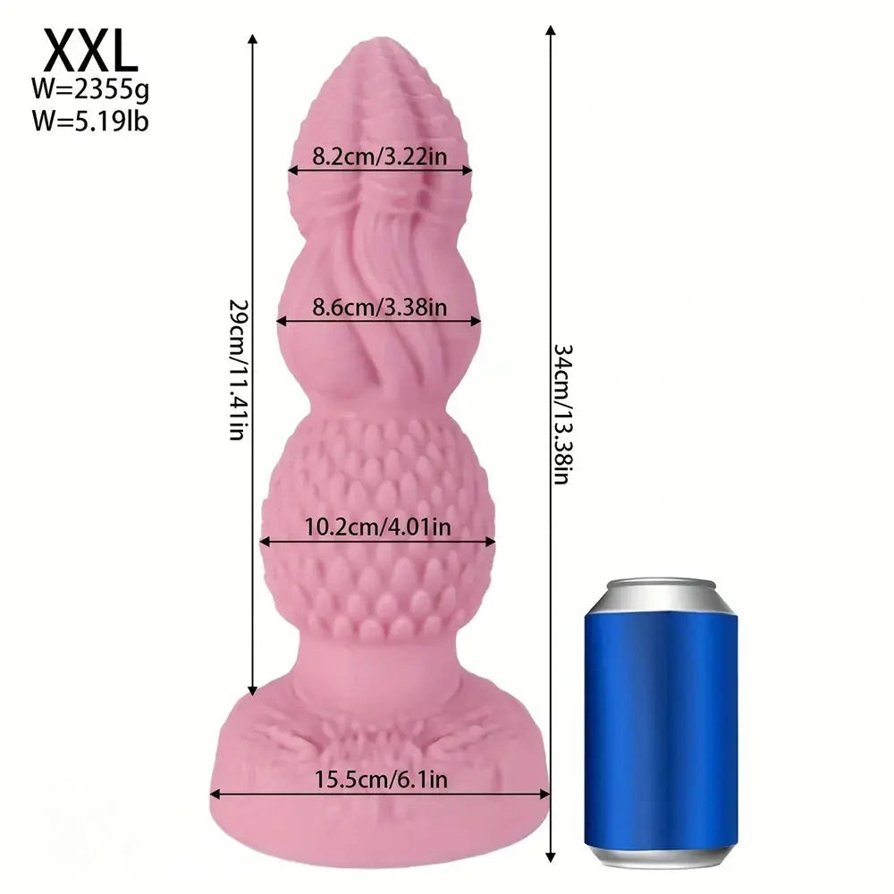 7.28in 9.05in 10.63in 11.81in 13.38in Fantasy Silicone Soft Anal Plug Dildo
