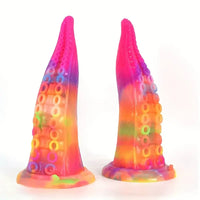 7.28in 9.05in Tentacle Colorful Luminous Liquid Silicone Fantasy Dildo
