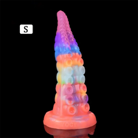 7.28in 9.05in Tentacle Colorful Luminous Liquid Silicone Fantasy Dildo