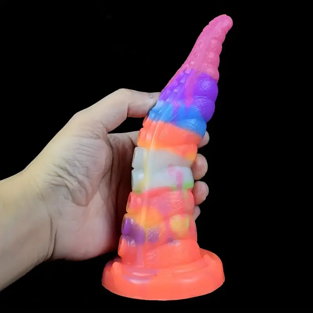 7.28in 9.05in Tentacle Colorful Luminous Liquid Silicone Fantasy Dildo