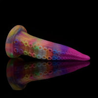 7.28in 9.05in Tentacle Colorful Luminous Liquid Silicone Fantasy Dildo