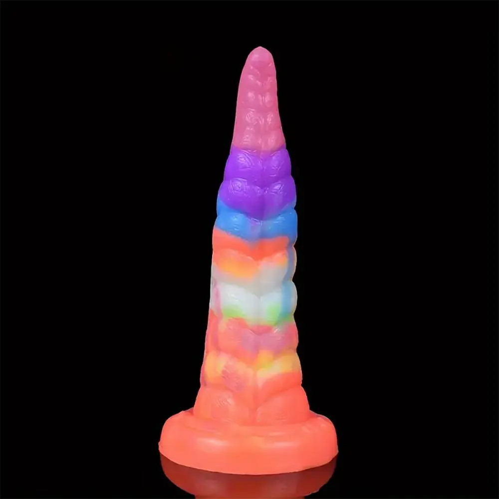7.28in 9.05in Tentacle Colorful Luminous Liquid Silicone Fantasy Dildo
