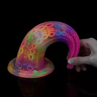 7.28in 9.05in Tentacle Colorful Luminous Liquid Silicone Fantasy Dildo