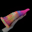 7.28in 9.05in Tentacle Colorful Luminous Liquid Silicone Fantasy Dildo
