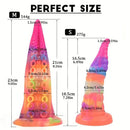 7.28in 9.05in Tentacle Colorful Luminous Liquid Silicone Fantasy Dildo