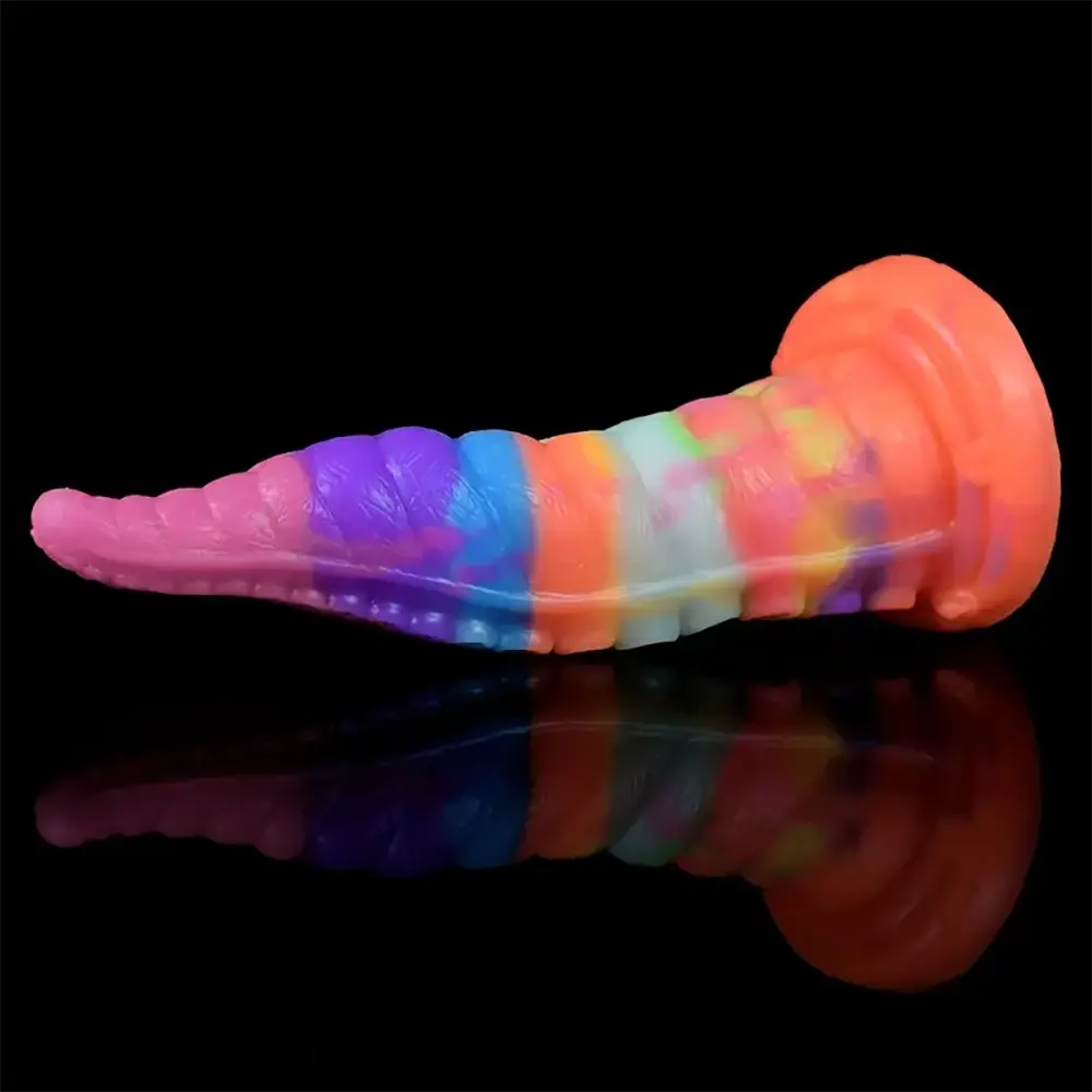 7.28in 9.05in Tentacle Colorful Luminous Liquid Silicone Fantasy Dildo