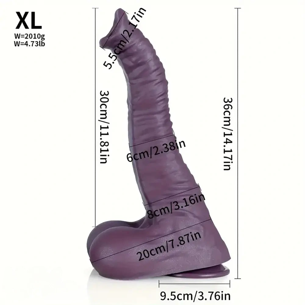 7.28in 9.25in 11.22in 14.17in Elephant Trunk Silicone Soft Large Animal Real Dildo