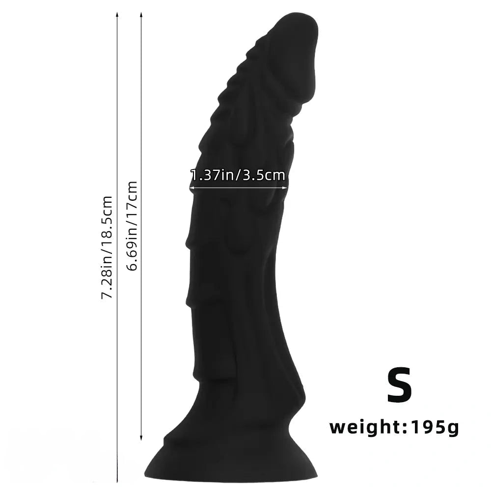 7.28in 9.25in 11.41in 13.38in Dragon Monster Fantasy Large Silicone Dildo