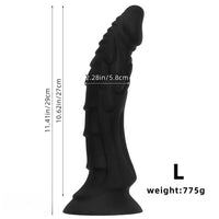 7.28in 9.25in 11.41in 13.38in Dragon Monster Fantasy Large Silicone Dildo