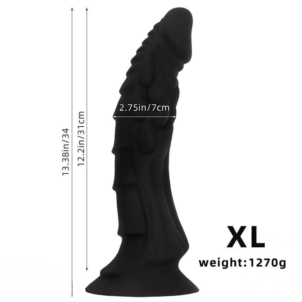 7.28in 9.25in 11.41in 13.38in Dragon Monster Fantasy Large Silicone Dildo