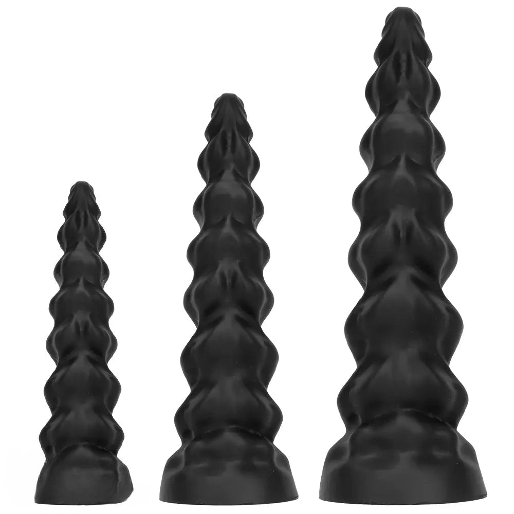 7.28in 9.44in 11.61in Black Big Fantasy Odd Silicone Soft Dildo For Women
