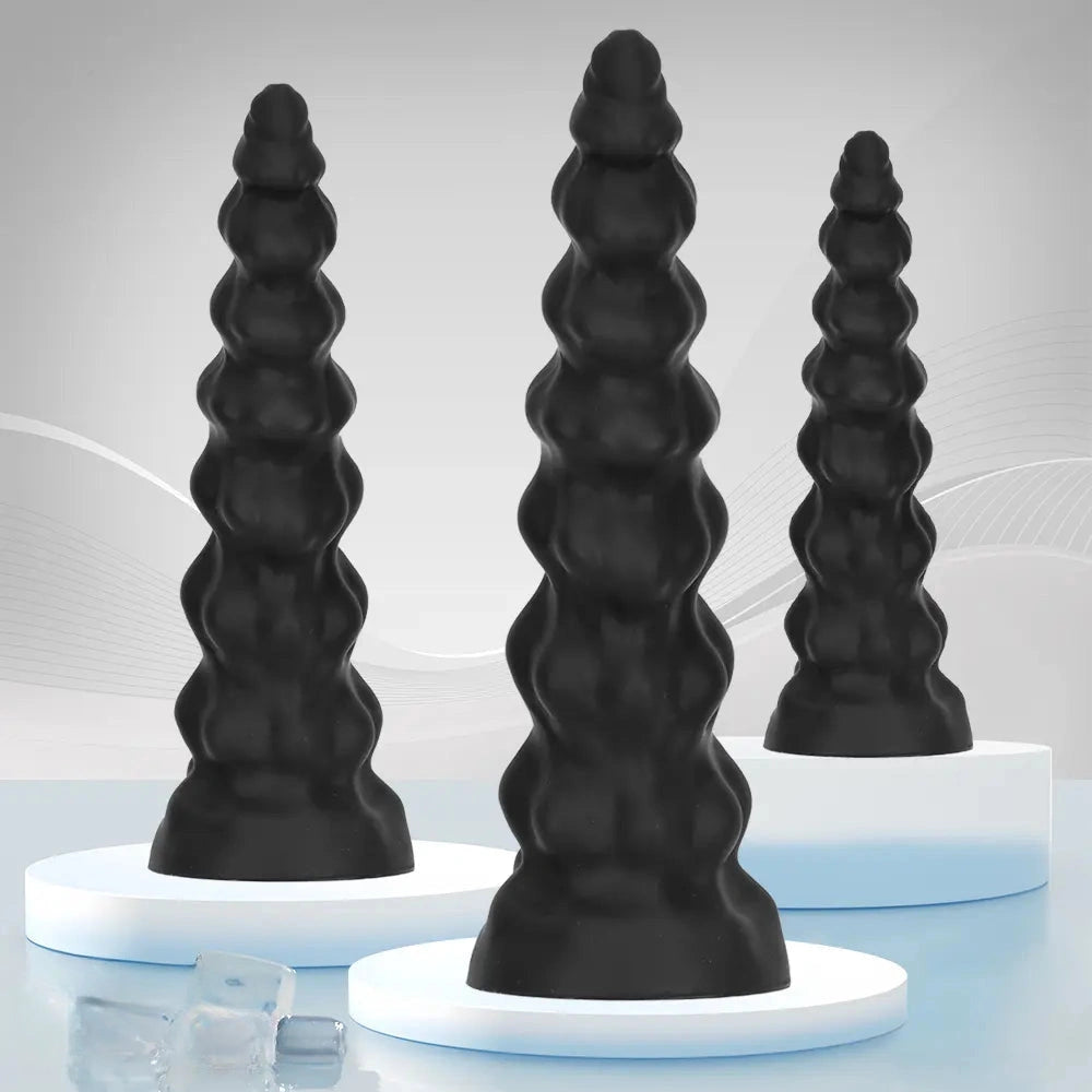 7.28in 9.44in 11.61in Black Big Fantasy Odd Silicone Soft Dildo For Women